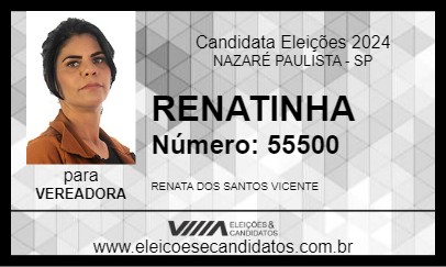 Candidato RENATINHA 2024 - NAZARÉ PAULISTA - Eleições