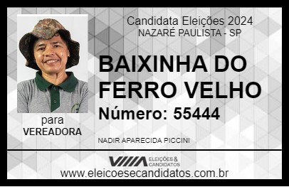 Candidato BAIXINHA DO FERRO VELHO 2024 - NAZARÉ PAULISTA - Eleições