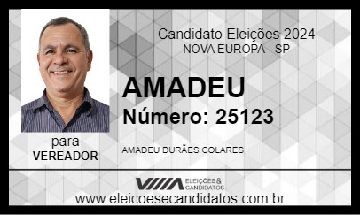 Candidato AMADEU 2024 - NOVA EUROPA - Eleições