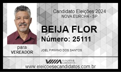 Candidato BEIJA FLOR 2024 - NOVA EUROPA - Eleições