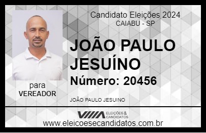 Candidato JOÃO PAULO JESUÍNO 2024 - CAIABU - Eleições