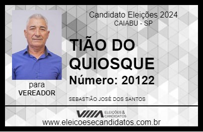 Candidato TIÃO DO QUIOSQUE 2024 - CAIABU - Eleições