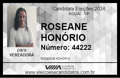 Candidato ROSEANE HONÓRIO 2024 - AGUAÍ - Eleições