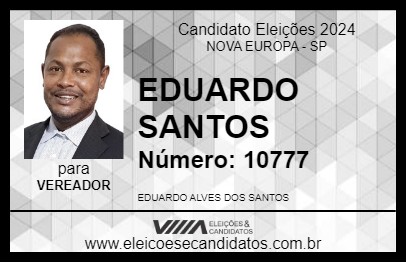 Candidato EDUARDO SANTOS 2024 - NOVA EUROPA - Eleições