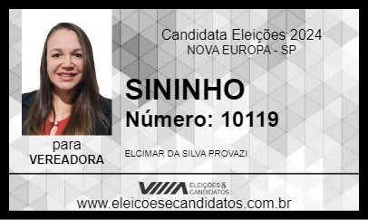 Candidato SININHO 2024 - NOVA EUROPA - Eleições