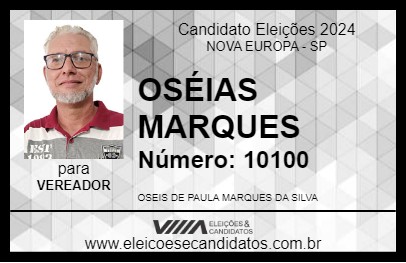 Candidato OSÉIAS MARQUES 2024 - NOVA EUROPA - Eleições