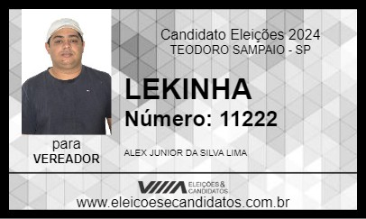 Candidato LEKINHA 2024 - TEODORO SAMPAIO - Eleições