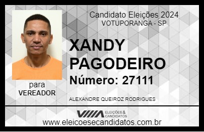 Candidato XANDY PAGODEIRO 2024 - VOTUPORANGA - Eleições