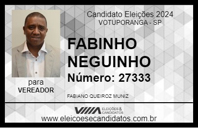 Candidato FABINHO NEGUINHO 2024 - VOTUPORANGA - Eleições