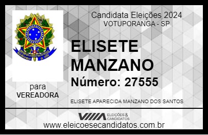 Candidato ELISETE MANZANO 2024 - VOTUPORANGA - Eleições