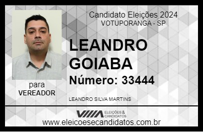 Candidato LEANDRO GOIABA 2024 - VOTUPORANGA - Eleições