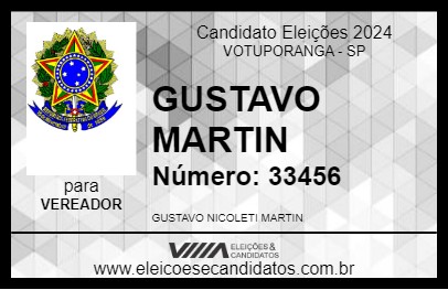 Candidato GUSTAVO MARTIN 2024 - VOTUPORANGA - Eleições