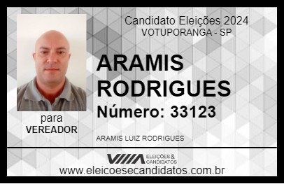 Candidato ARAMIS RODRIGUES 2024 - VOTUPORANGA - Eleições