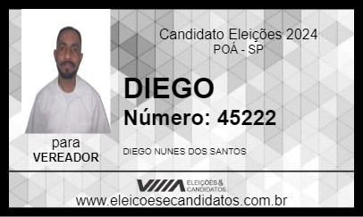 Candidato DIEGO 2024 - POÁ - Eleições