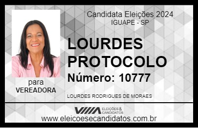 Candidato LOURDES PROTOCOLO 2024 - IGUAPE - Eleições