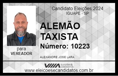 Candidato ALEMÃO TAXISTA 2024 - IGUAPE - Eleições