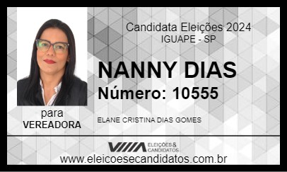 Candidato NANNY DIAS  2024 - IGUAPE - Eleições