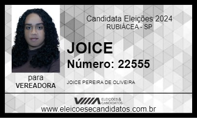 Candidato JOICE 2024 - RUBIÁCEA - Eleições