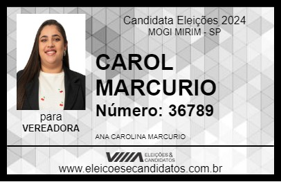 Candidato CAROL MARCURIO 2024 - MOGI MIRIM - Eleições