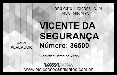 Candidato VICENTE DA SEGURANÇA 2024 - MOGI MIRIM - Eleições