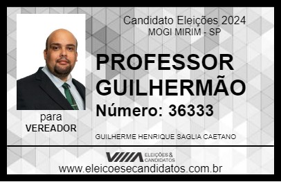 Candidato PROFESSOR GUILHERMÃO 2024 - MOGI MIRIM - Eleições