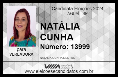 Candidato NATÁLIA CUNHA 2024 - AGUAÍ - Eleições