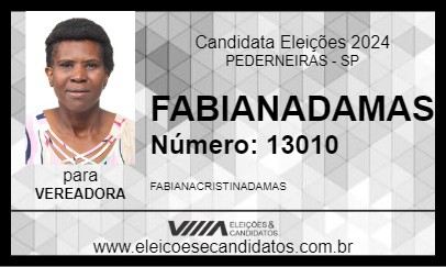 Candidato FABIANADAMAS 2024 - PEDERNEIRAS - Eleições