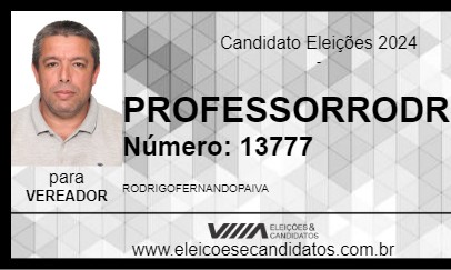 Candidato PROFESSORRODRIGO 2024 - PEDERNEIRAS - Eleições