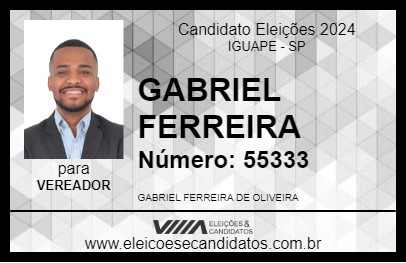 Candidato GABRIEL FERREIRA 2024 - IGUAPE - Eleições