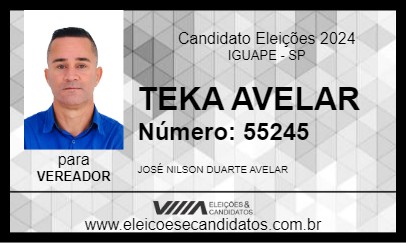 Candidato TEKA AVELAR 2024 - IGUAPE - Eleições