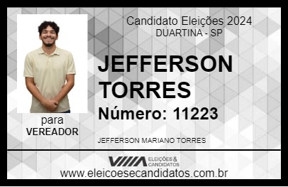 Candidato JEFFERSON TORRES 2024 - DUARTINA - Eleições