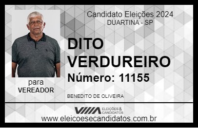 Candidato DITO VERDUREIRO 2024 - DUARTINA - Eleições