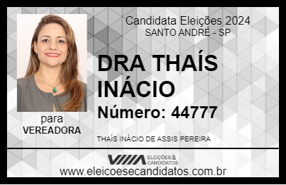 Candidato DRA THAÍS INÁCIO 2024 - SANTO ANDRÉ - Eleições