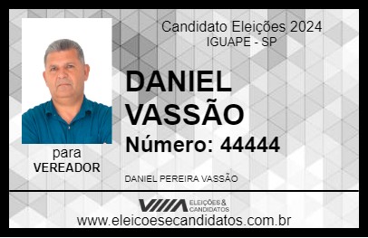 Candidato DANIEL VASSÃO 2024 - IGUAPE - Eleições