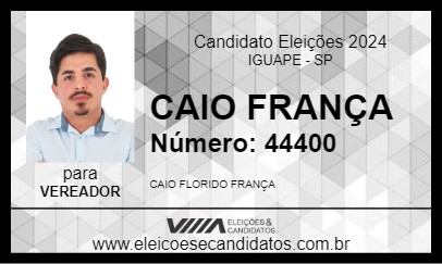 Candidato CAIO FRANÇA 2024 - IGUAPE - Eleições