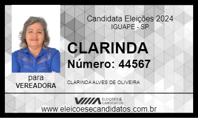 Candidato CLARINDA 2024 - IGUAPE - Eleições