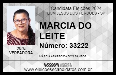 Candidato MARCIA DO LEITE 2024 - BOM JESUS DOS PERDÕES - Eleições