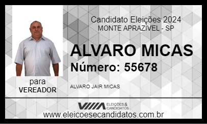 Candidato ALVARO MICAS 2024 - MONTE APRAZÍVEL - Eleições