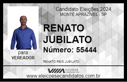 Candidato RENATO JUBILATO 2024 - MONTE APRAZÍVEL - Eleições