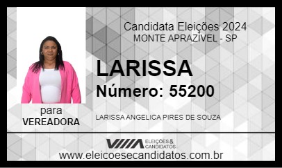 Candidato LARISSA 2024 - MONTE APRAZÍVEL - Eleições