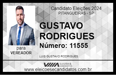 Candidato GUSTAVO RODRIGUES 2024 - PITANGUEIRAS - Eleições