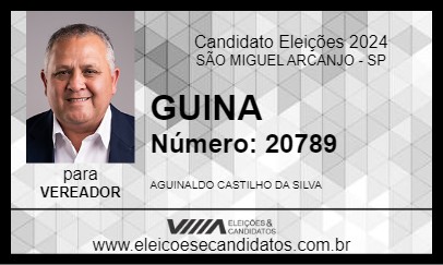 Candidato GUINA 2024 - SÃO MIGUEL ARCANJO - Eleições