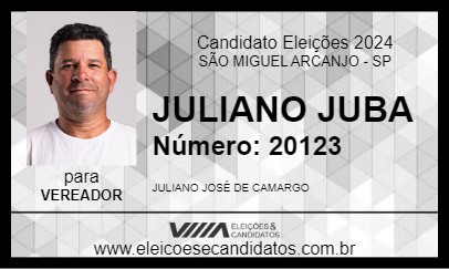 Candidato JULIANO JUBA 2024 - SÃO MIGUEL ARCANJO - Eleições