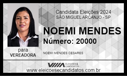 Candidato NOEMI MENDES 2024 - SÃO MIGUEL ARCANJO - Eleições