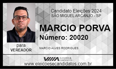 Candidato MARCIO PORVA 2024 - SÃO MIGUEL ARCANJO - Eleições