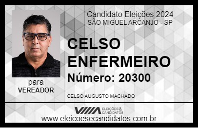 Candidato CELSO ENFERMEIRO 2024 - SÃO MIGUEL ARCANJO - Eleições