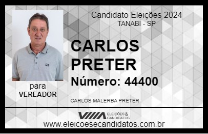 Candidato CARLOS PRETER 2024 - TANABI - Eleições