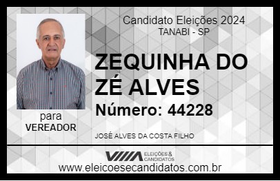 Candidato ZEQUINHA DO ZÉ ALVES 2024 - TANABI - Eleições