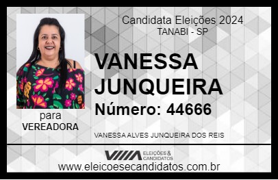 Candidato VANESSA JUNQUEIRA 2024 - TANABI - Eleições