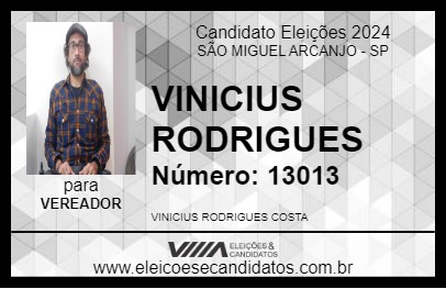 Candidato VINICIUS RODRIGUES 2024 - SÃO MIGUEL ARCANJO - Eleições